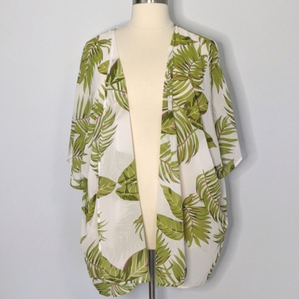Davi & Dani sheer tropical kimono